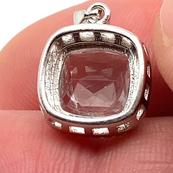 Aquamarine 1.80ct White Gold Finish Solid 925 Sterling Silver Pendant - Picture 3 of 7
